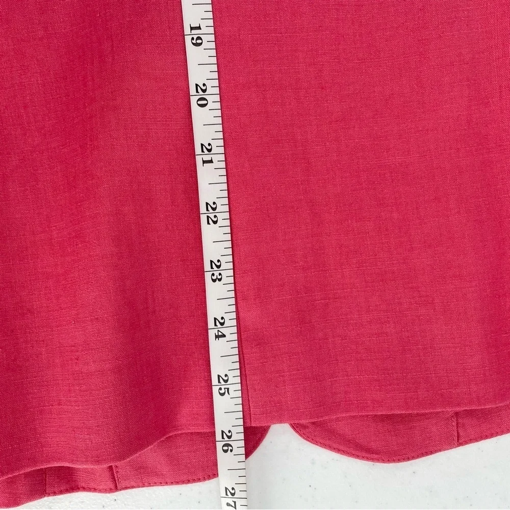 Talbots Vintage Coral Linen Stretch Blend Fully Lined Hidden Button Blazer Work